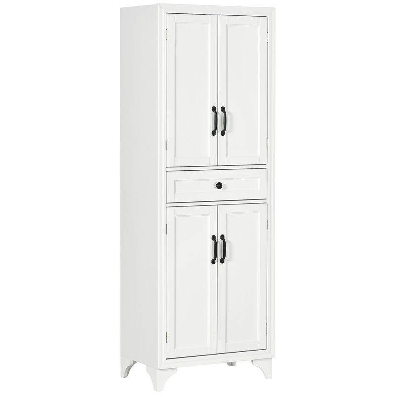 White Recessed Panel 69" Freestanding Kitchen Pantry Cabinet