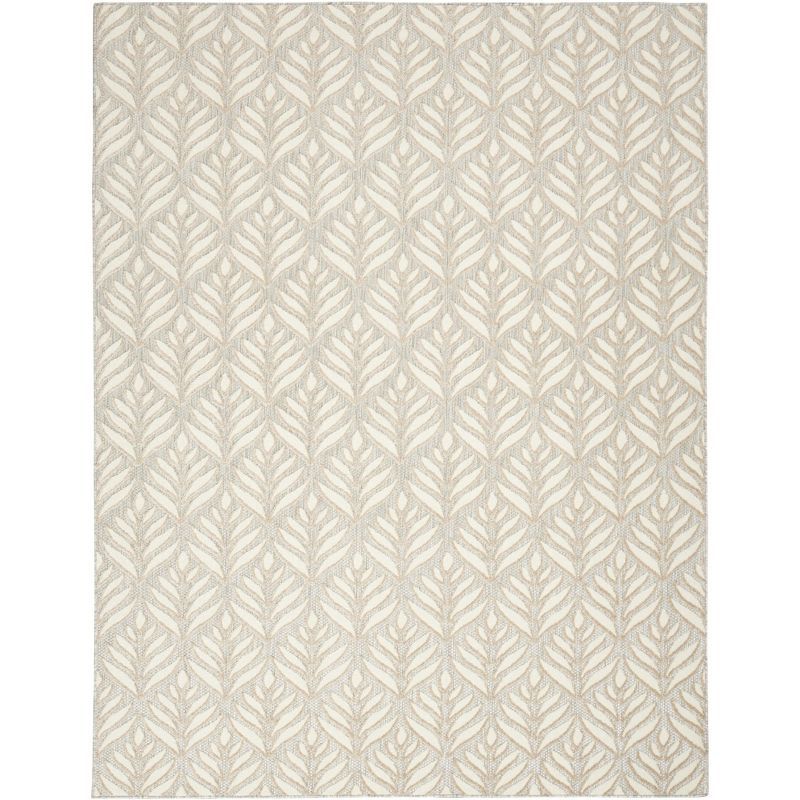 Silver Grey Tropical Palm 6' x 9' Flatwoven Synthetic Rug