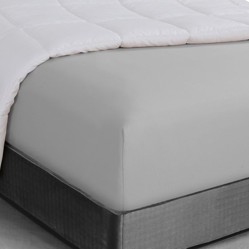 Light Gray Twin XL Deep Pocket Microfiber Fitted Sheet