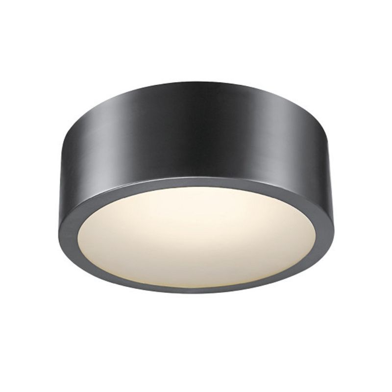 Edinburg Black Iron LED Flush Mount Ceiling Light with Frosted Glass