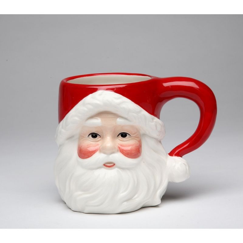 Festive Ceramic Santa Mugs Set of 4 for Christmas