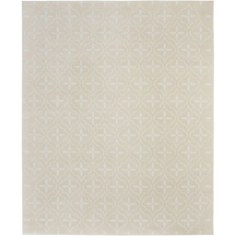 Ivory Beige 6' x 9' Synthetic Moroccan Trellis Area Rug
