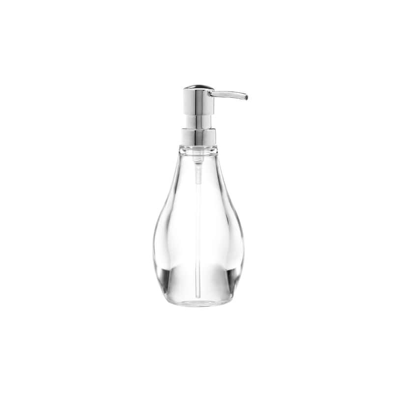 Umbra Clear Acrylic Lotion and Soap Dispenser with Metal Lid