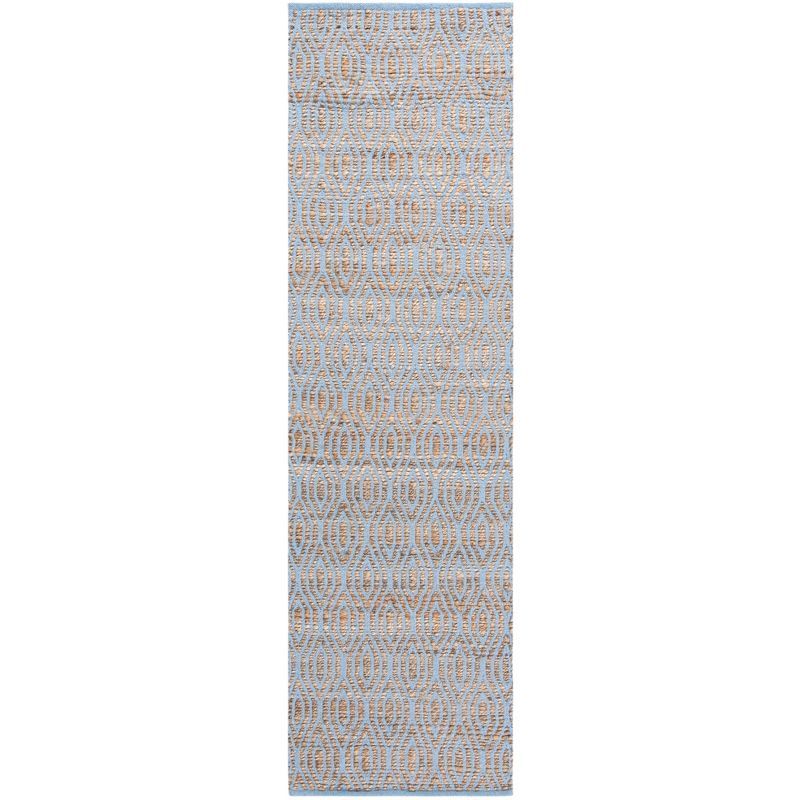 Hand-Knotted Silver and Natural Cotton 27'' Boho-Chic Area Rug