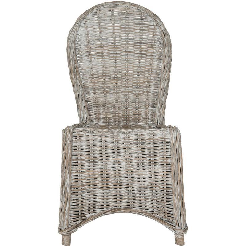 Merdan White Rattan and Cane Transitional Side Chair Set