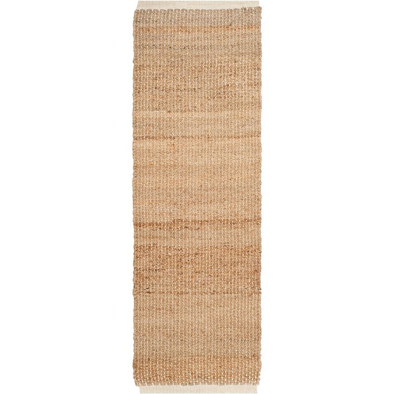 Ivory Natural Hand-Knotted Jute 2'6" X 8' Runner Rug