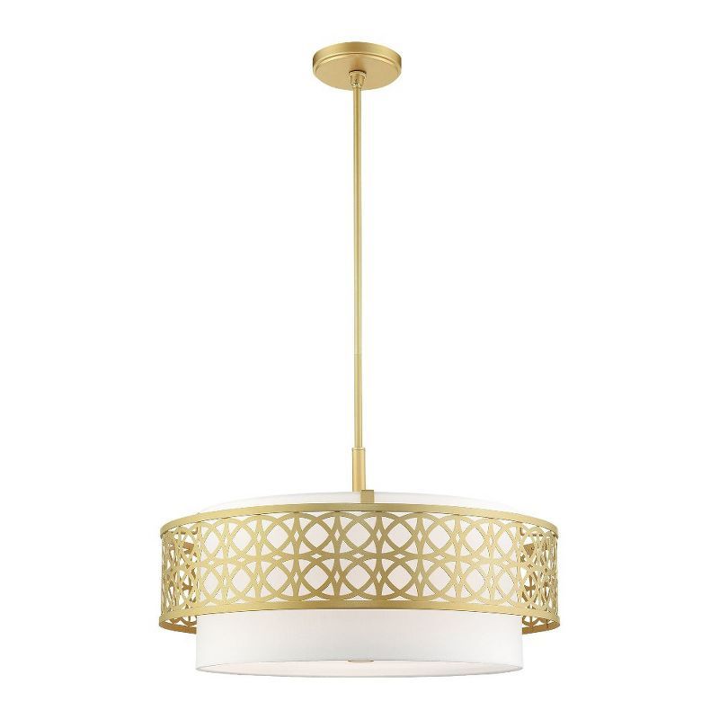 Calinda Soft Gold 5-Light Drum Pendant Chandelier