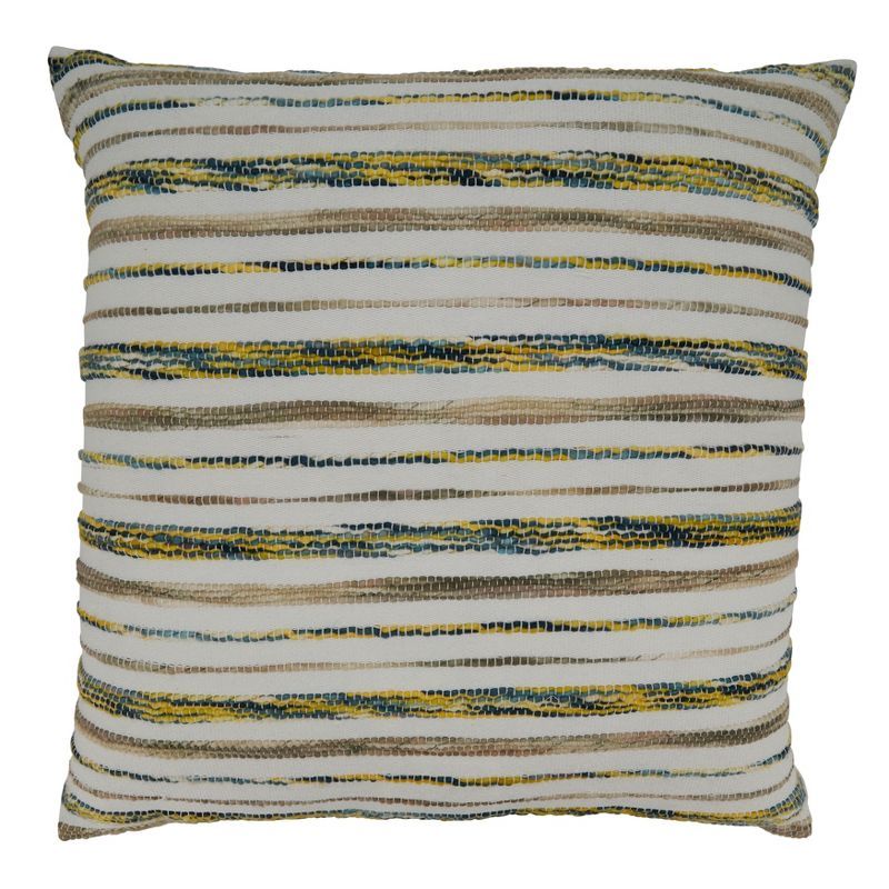 Multicolor Striped Cotton and Polyester Kids Throw Pillow