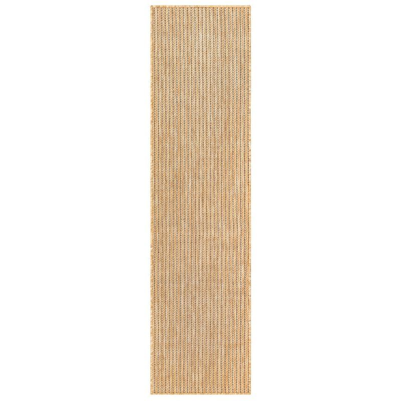 Sandy Stripe Synthetic Flatwoven Indoor/Outdoor Rug 1'11" x 4'11"