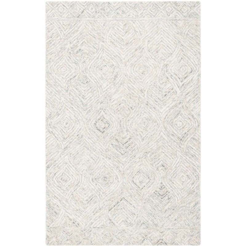 Gray Hand-Tufted Wool Rectangular Area Rug 3' x 5'