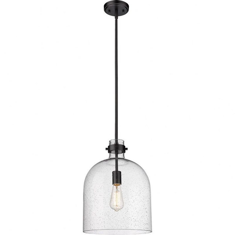 Matte Black Nickel Indoor/Outdoor Glass Pendant Light