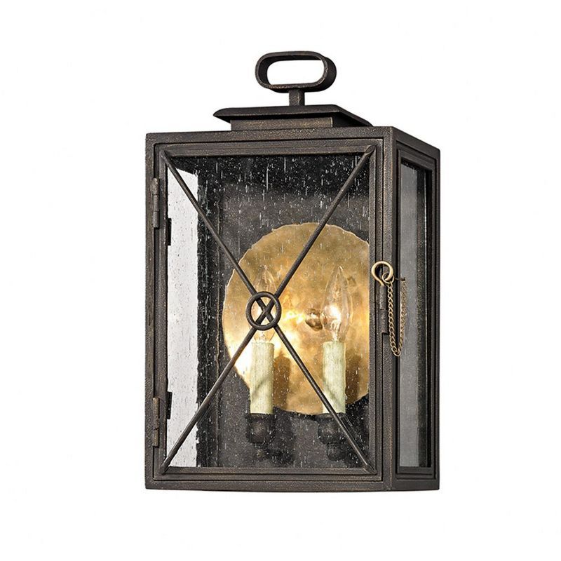 Vintage Bronze 2-Light Outdoor Wall Lantern with Clear Glass