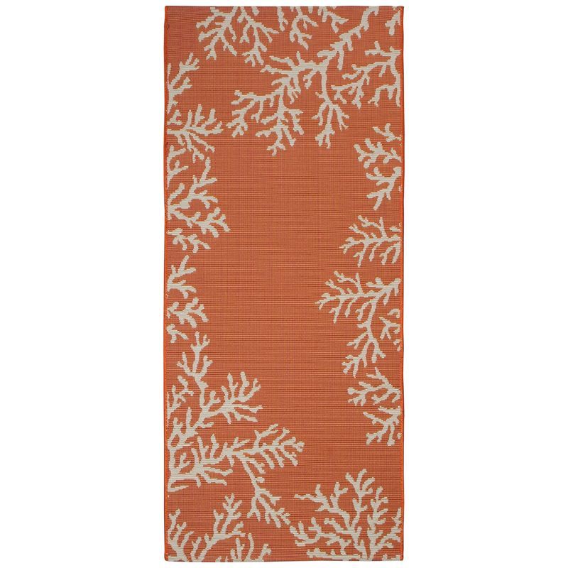 Sunset Coral Edge Flat Woven Indoor/Outdoor Mat