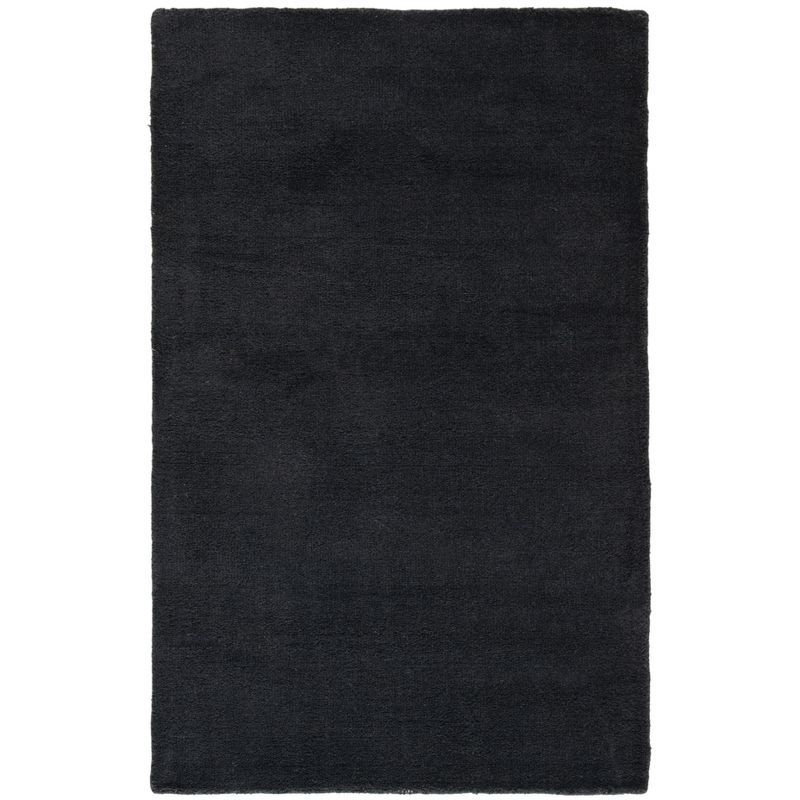 Handmade Black Wool 4' x 6' Tufted Area Rug