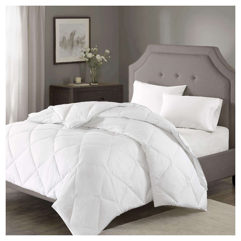 White Full/Queen Quilted Cotton Down Alternative Comforter