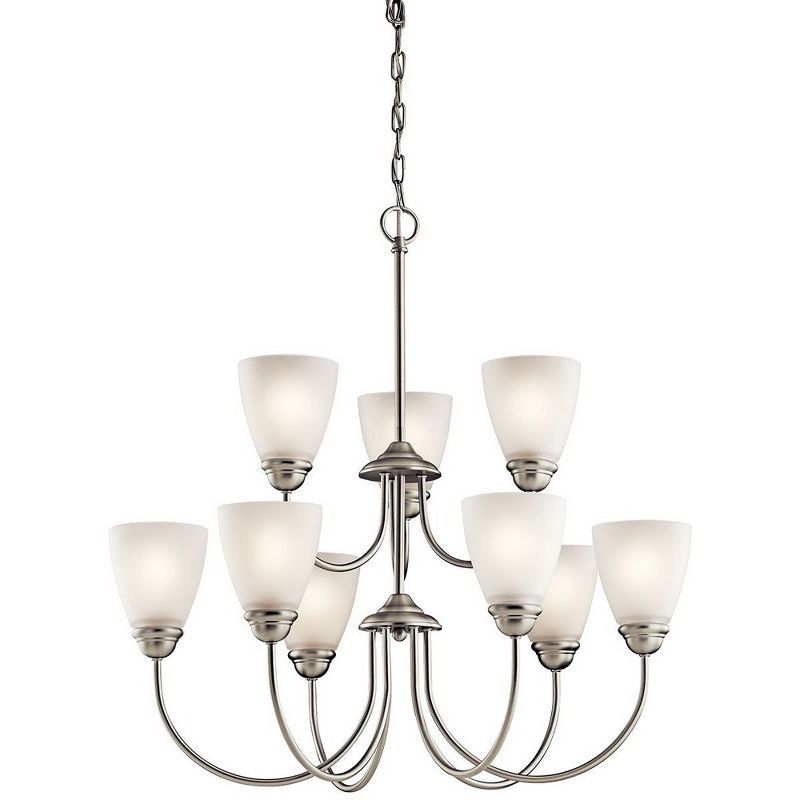 Jolie 28" Distressed Bronze Nickel LED Chandelier