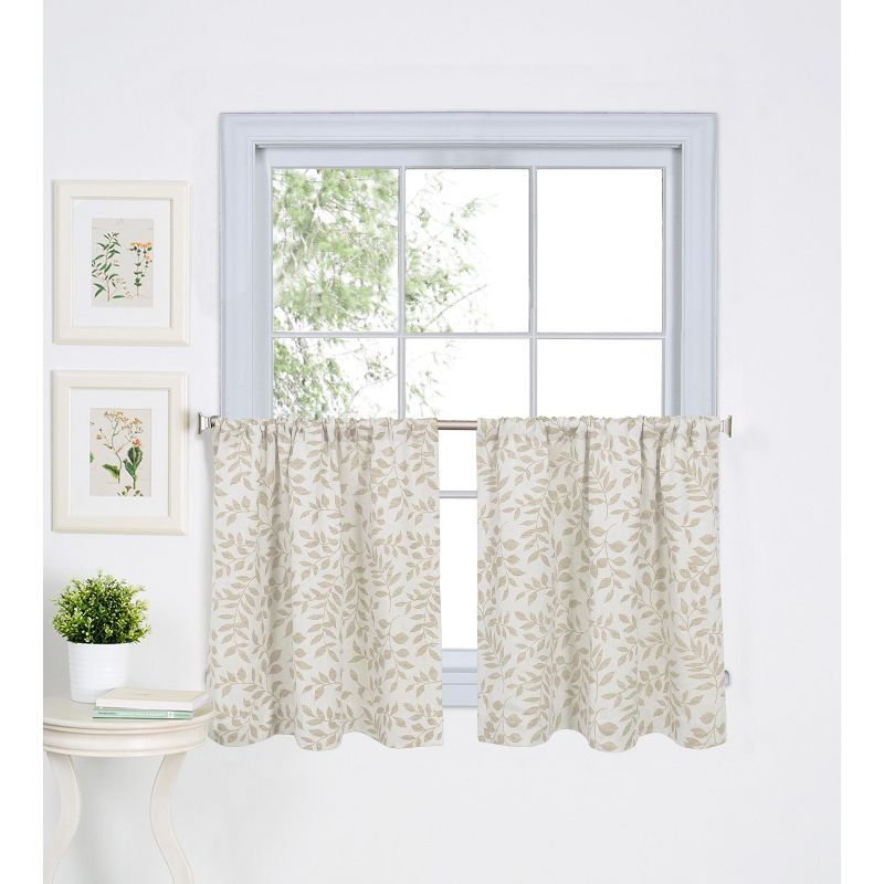 Serene Linen Beige Rod Pocket Window Tiers Set