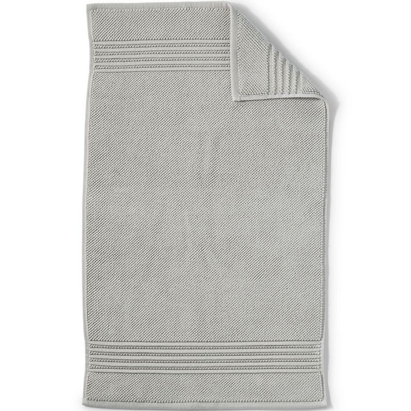 Gray Turkish Cotton Textured Bath Rug