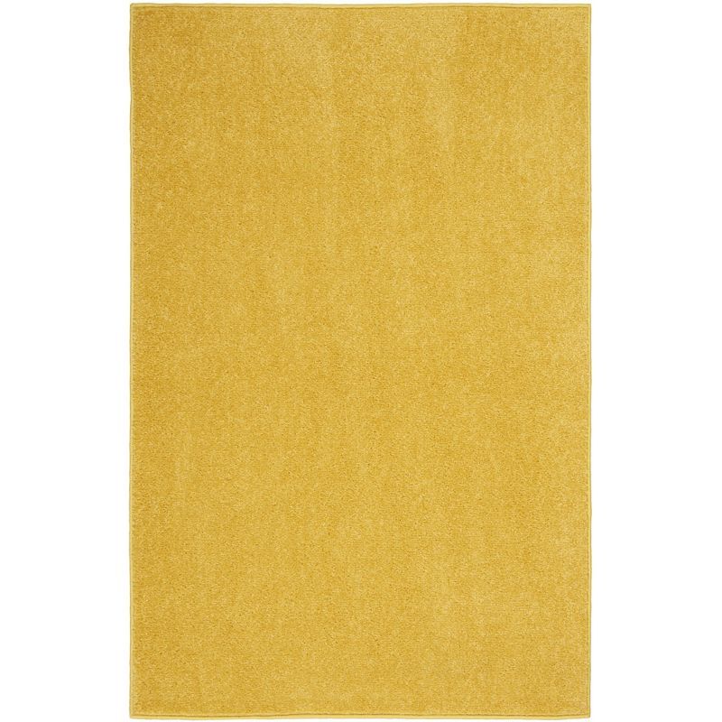 Ochre Yellow Soft Texture Solid Indoor/Outdoor Area Rug 2' x 4'