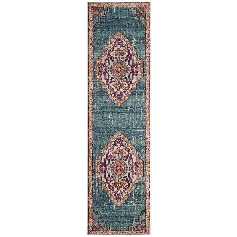 Elysian Blue Multi 2'2" x 8' Hand-knotted Runner Rug