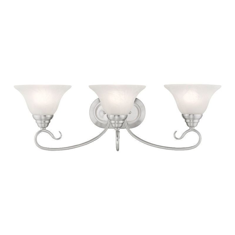 Coronado Brushed Nickel 3-Light Vanity with White Alabaster Glass