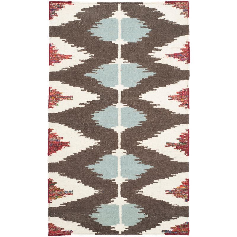 Handmade Geometric Multicolor Wool Flatweave Area Rug, 3' x 5'