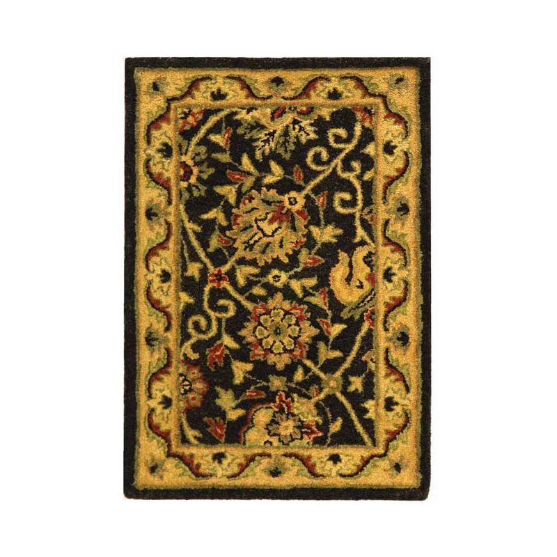 Antiquity Hand Tufted Black Wool Area Rug 2' x 3'