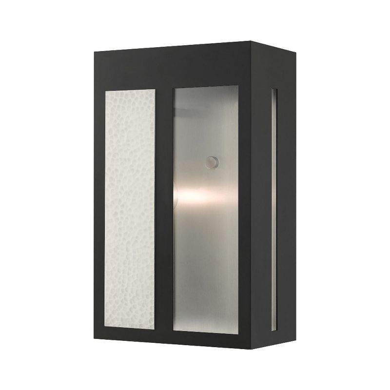 Lafayette Black and Nickel Modern Outdoor Wall Lantern