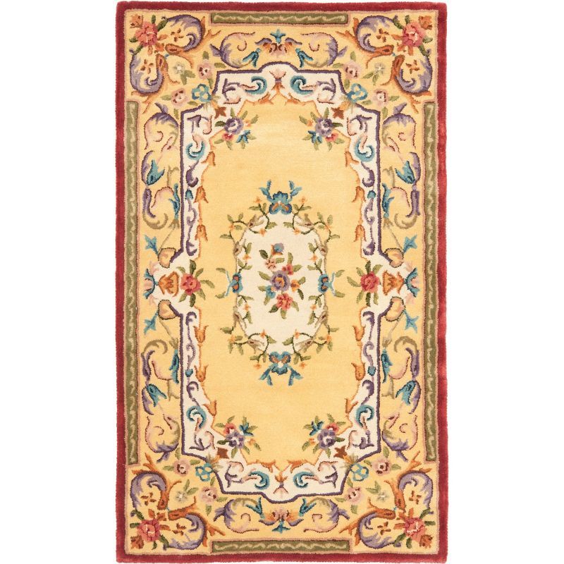 Empire Gold Floral Hand-Tufted Wool Area Rug