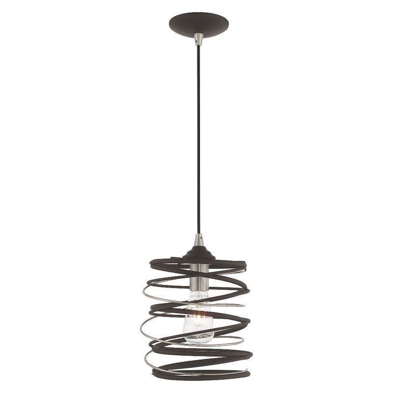 Bronze and Brushed Nickel Geometric Mini Pendant Light