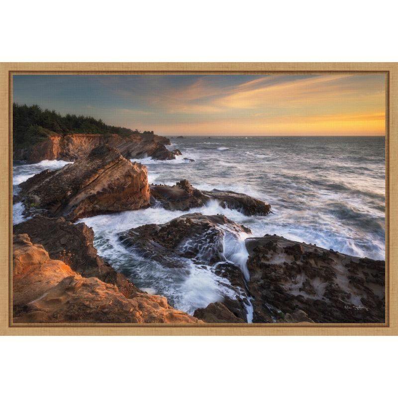 23 x 16-in Coastal Sunset Framed Canvas Wall Art