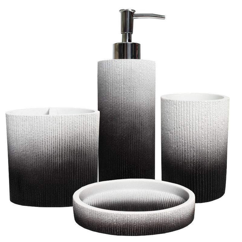 Urbana Black and White Ombre Resin Bathroom Accessory Set