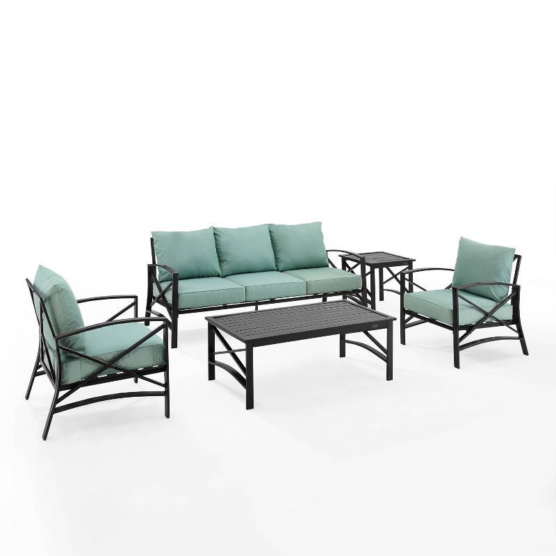 Kaplan 5-Piece Mist Cushions Outdoor Sofa Set with Tables