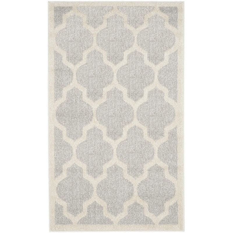 Reversible Geometric Beige & Light Grey Wool-Cotton Blend Rug 2'6" x 4'