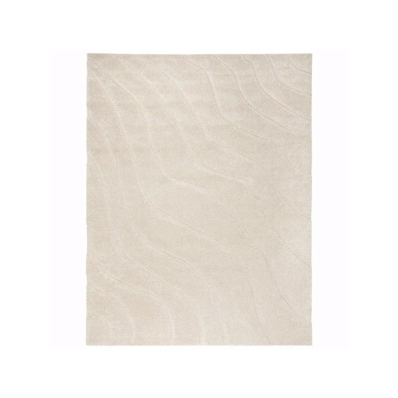 Cream 8' x 10' Synthetic Shag Area Rug