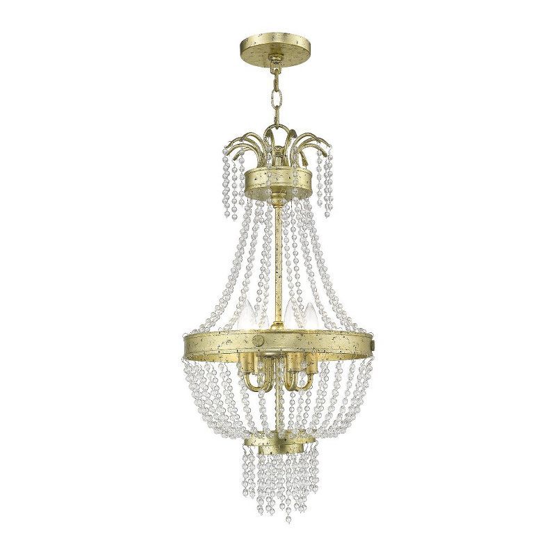 Winter Gold Crystal 4-Light Pendant Chandelier