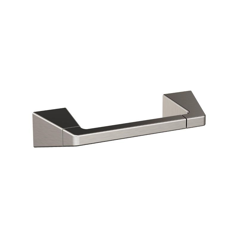 Brushed Nickel Geometric Pivoting Double Post Toilet Paper Holder