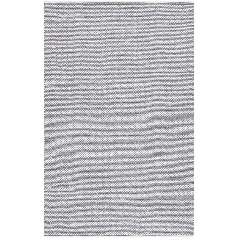 Navy Wool Flat Woven 4' x 6' Handmade Area Rug