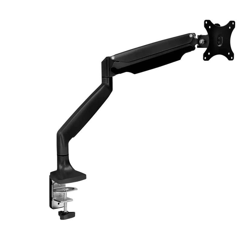 Black Adjustable Aluminum and Steel Single Monitor Desk Mount