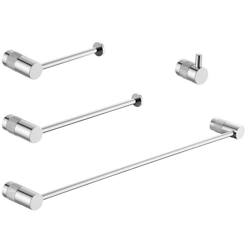 Stainless Steel 4-Piece Bathroom Hardware Set in Silver