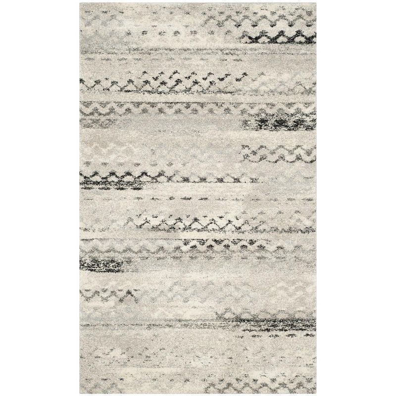Abstract Shag Elegance 6' x 9' Gray Synthetic Area Rug