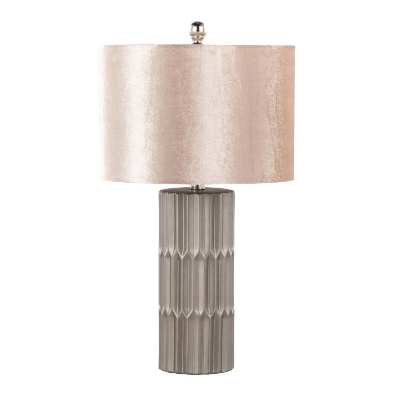 Tania 23" Gray Ceramic Table Lamp with Champagne Shade