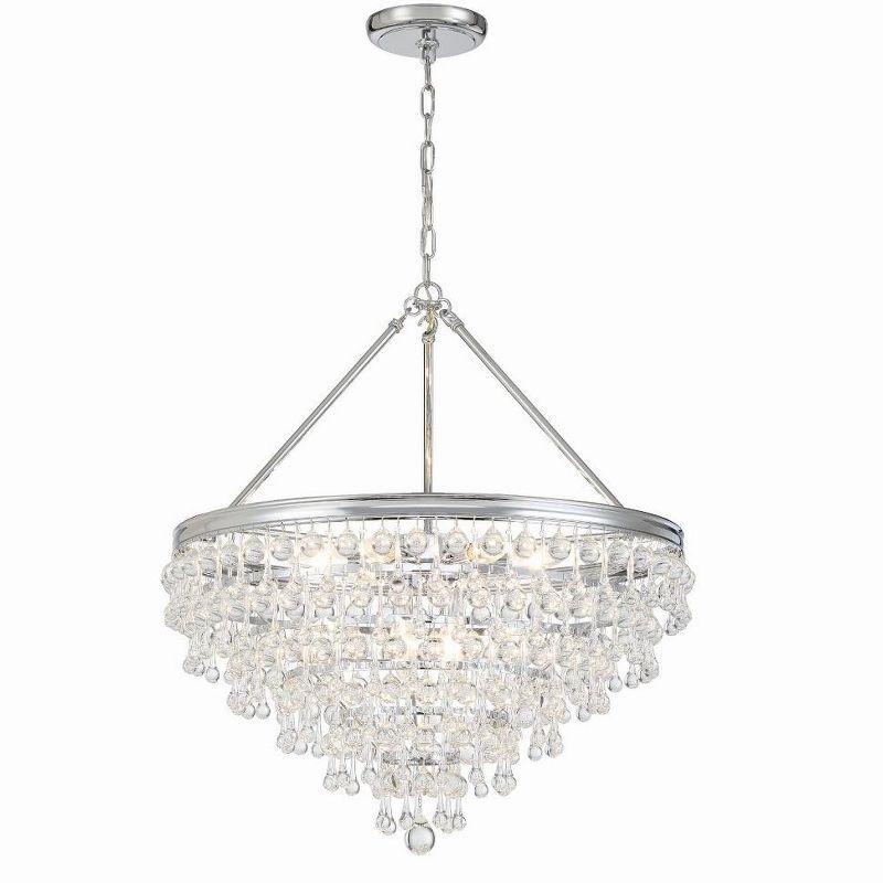 Polished Chrome Crystal 8-Light Chandelier