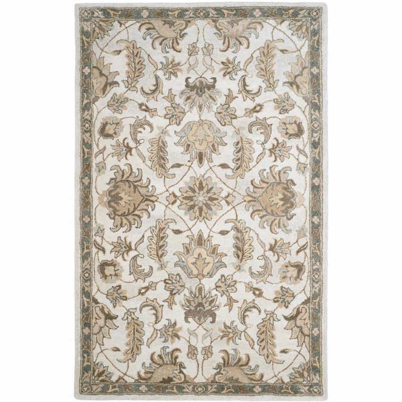 Ivory and Light Grey 6' x 9' Hand-Tufted Wool Area Rug