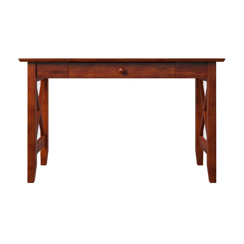 Walnut Solid Wood X Design Writing Desk with Drawer