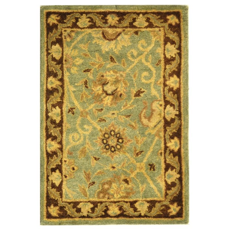 Antiquity Inspired Blue Wool Hand-Tufted 2' x 3' Rug