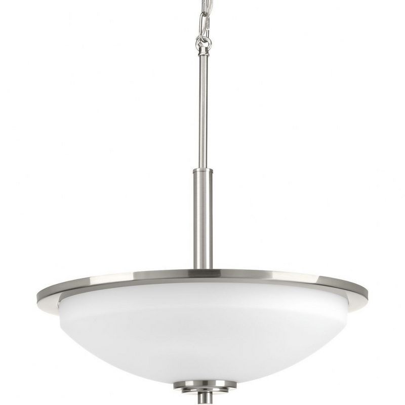 Brushed Nickel 3-Light Pendant with Etched Glass Shade