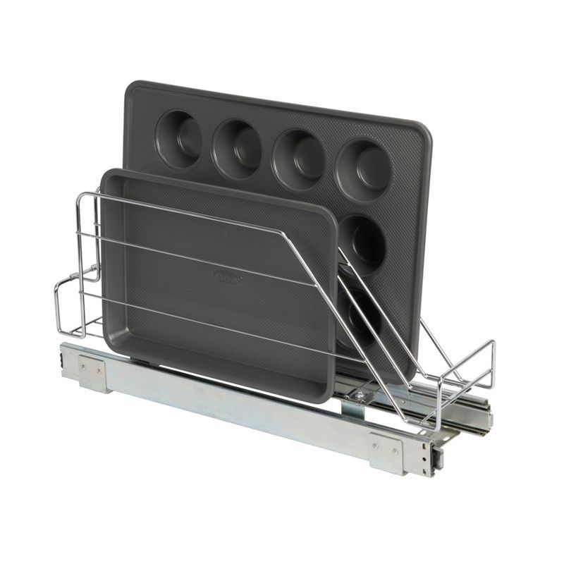 Chrome-Plated Steel Pull-Out Storage Organizer for Cookware