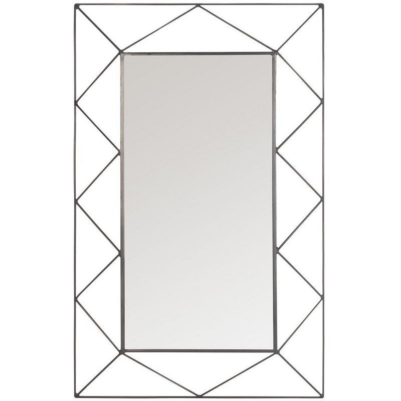 Elegant Gunmetal Rectangular Iron-Spoked 49" Mirror