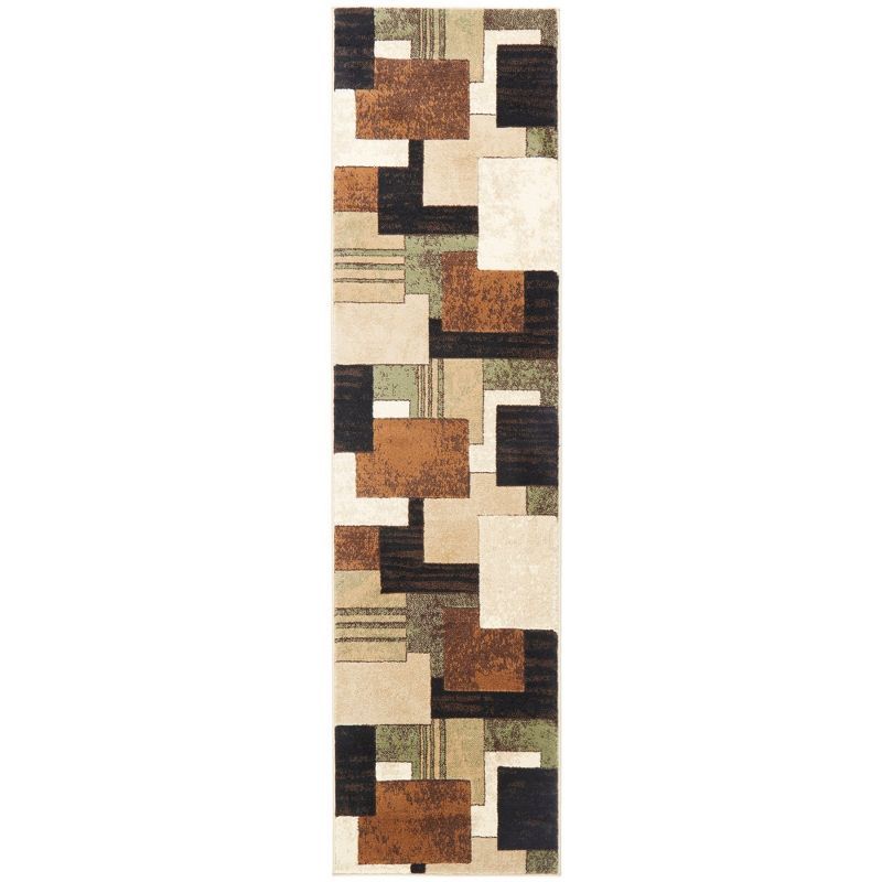 Elegant Beige Geometric Handmade Tufted Runner Rug, 22x6 in